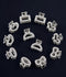 Set of 6 Silver Luxury Minatare Hair Claw Clips