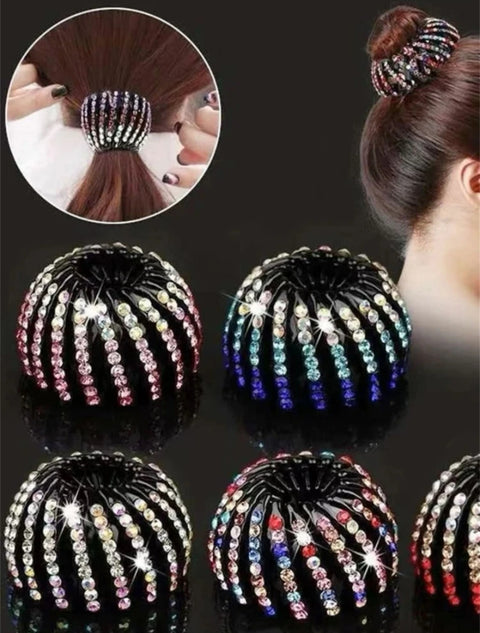 Sparkling Rhinestone Ponytail / Bun Holder