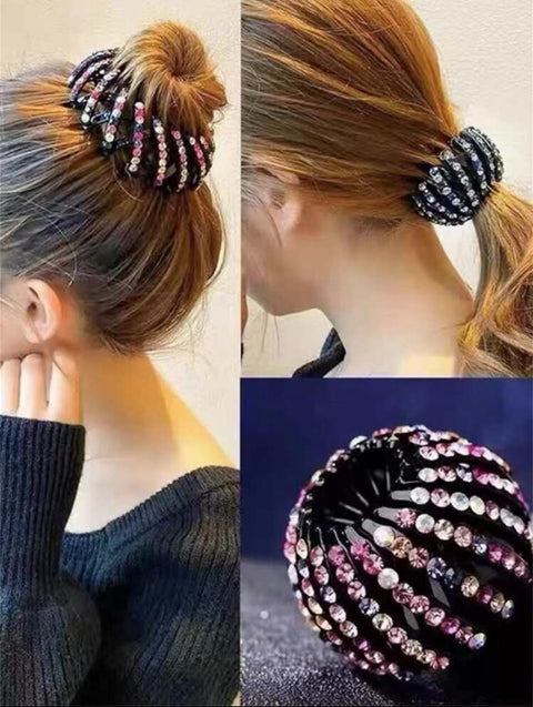 Sparkling Rhinestone Ponytail / Bun Holder