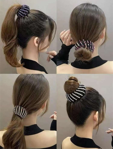 Sparkling Rhinestone Ponytail / Bun Holder