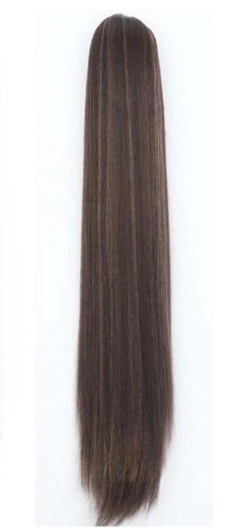 #4/27 Drawstring Ponytail Yaki Straight 30" Extra Long