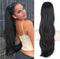 #1b Black - Drawstring Ponytail Straight Wave 26"