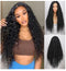 #Black Curly Middle Parting Wig - 28"