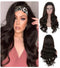 #Brown Headband Wig - Bodywave 24" (Black Headband)