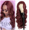 #Burgundy Bodywave Middle Parting Wig - 26"