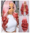 #Ombre Pink Middle Parting Bodywave Wig 26"