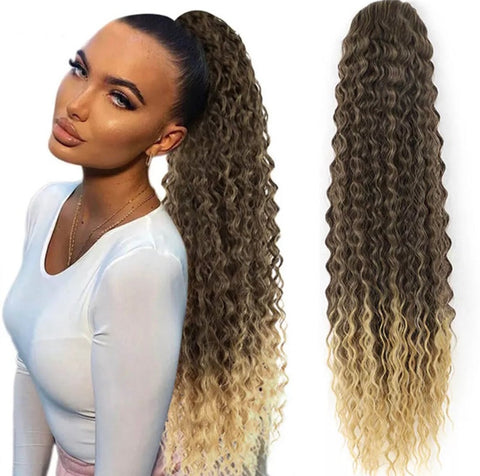 #T33/27 Drawstring Ponytail Curly 30"