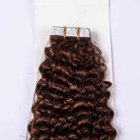 #4 Value Human Hair Jerry Curly Tapes - 18"