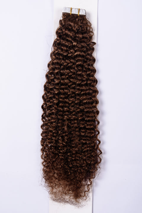 #4 Value Human Hair Jerry Curly Tapes - 18"