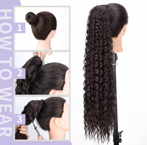 #Ombre T4/26/613 - Drawstring Ponytail Straight 26"